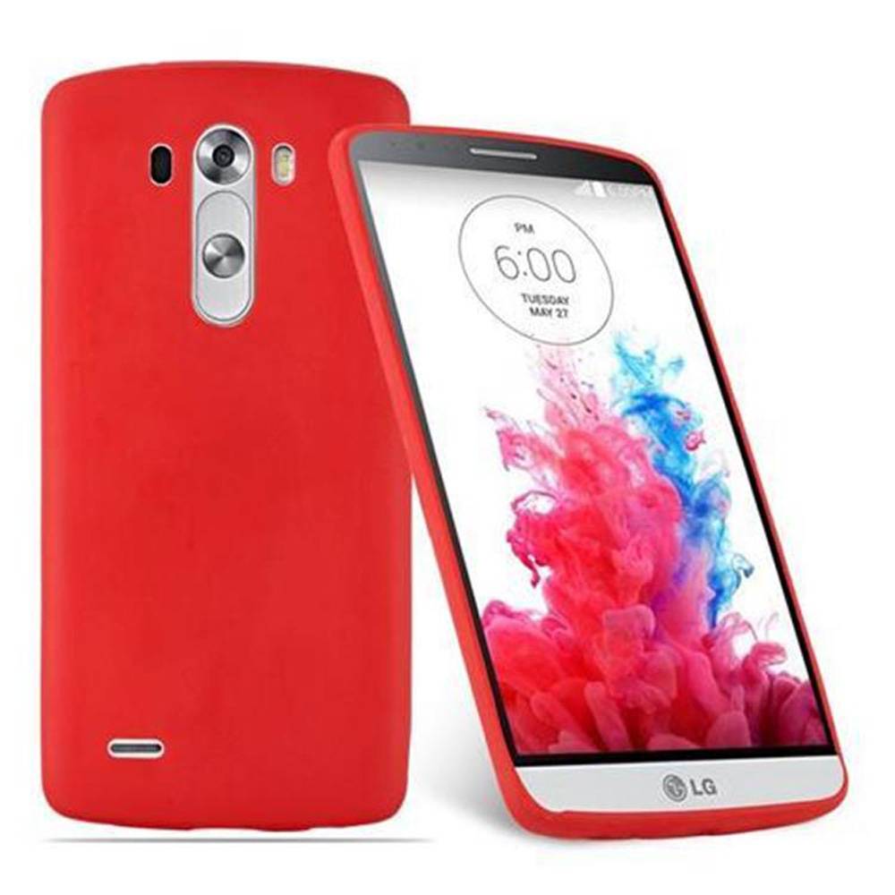 Cadorabo Hülle für LG G3 Schutzhülle in Rot Handyhülle TPU Silikon Etui Case Cover
