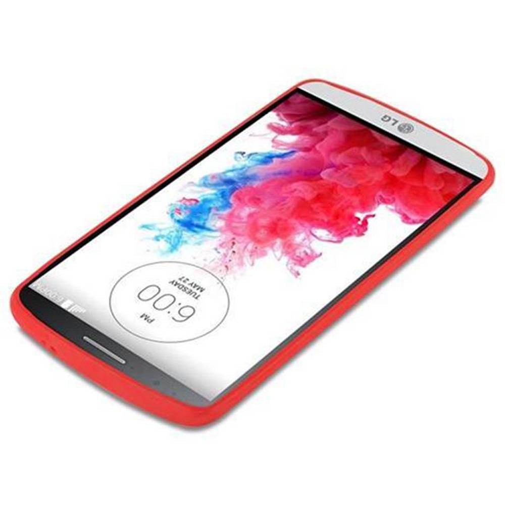 Cadorabo Hülle für LG G3 Schutzhülle in Rot Handyhülle TPU Silikon Etui Case Cover