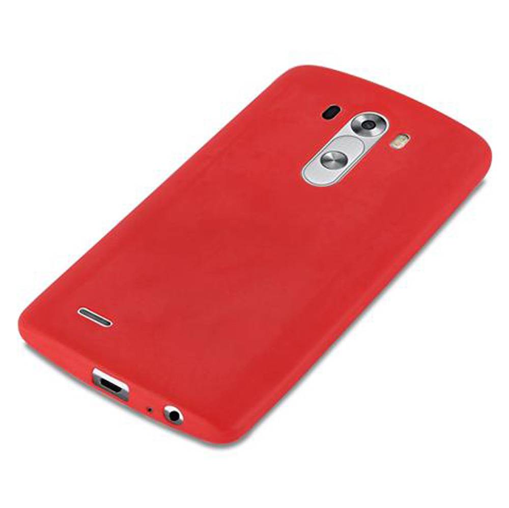 Cadorabo Hülle für LG G3 Schutzhülle in Rot Handyhülle TPU Silikon Etui Case Cover