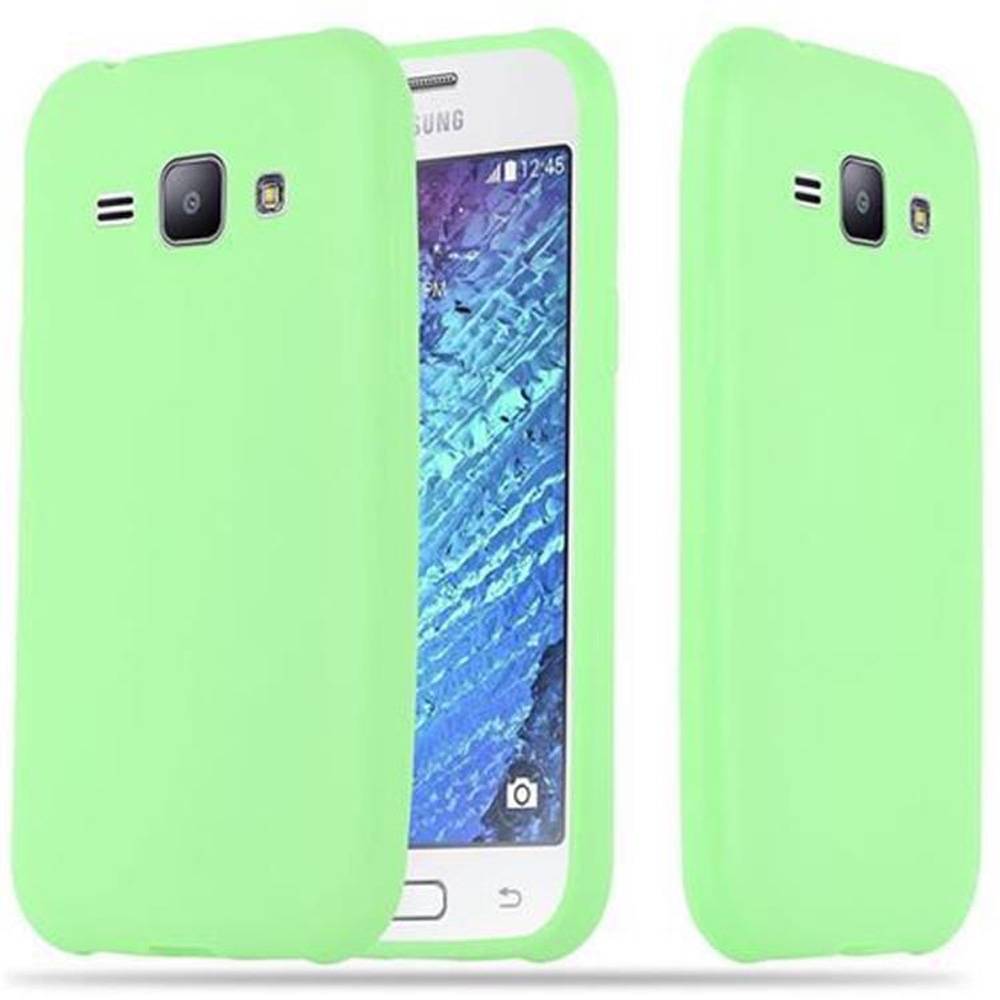Cadorabo Hülle für Samsung Galaxy J1 2015 Schutzhülle in Grün Handyhülle TPU Silikon Etui Case Cover