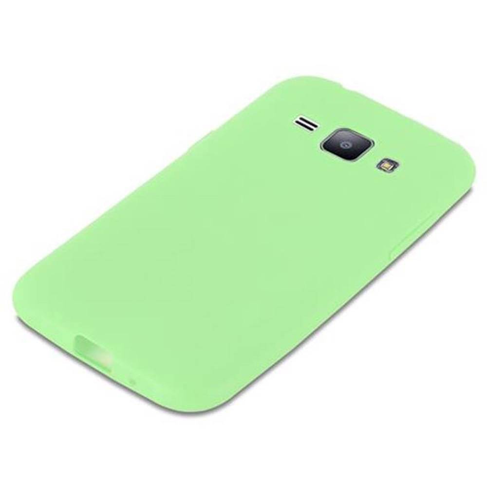Cadorabo Hülle für Samsung Galaxy J1 2015 Schutzhülle in Grün Handyhülle TPU Silikon Etui Case Cover