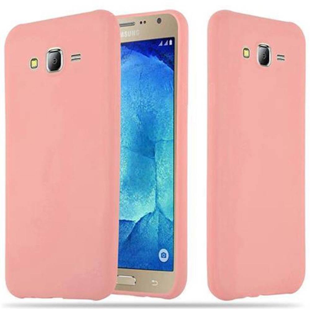 Cadorabo Hülle für Samsung Galaxy J7 2015 Schutzhülle in Rosa Handyhülle TPU Silikon Etui Case Cover