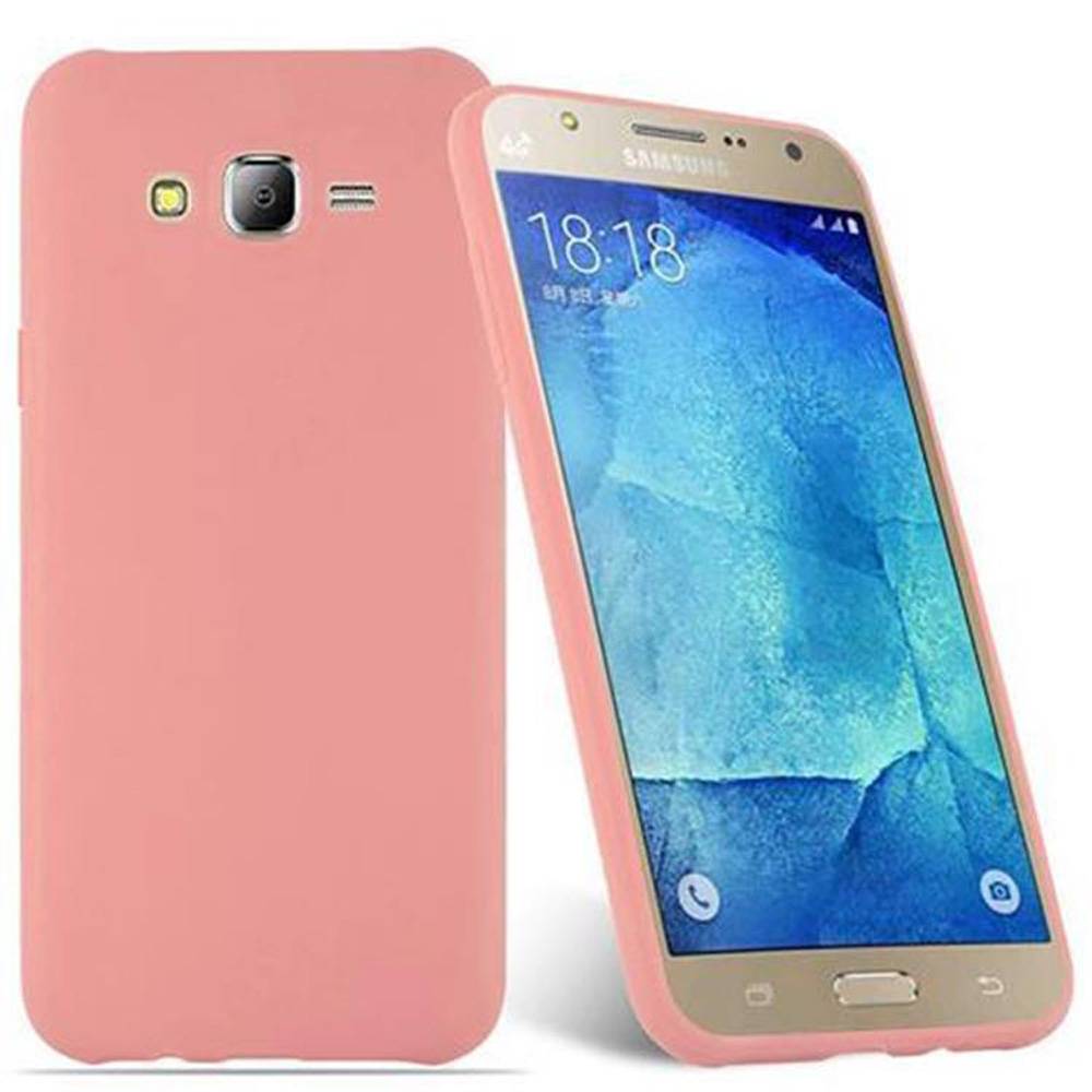 Cadorabo Hülle für Samsung Galaxy J7 2015 Schutzhülle in Rosa Handyhülle TPU Silikon Etui Case Cover