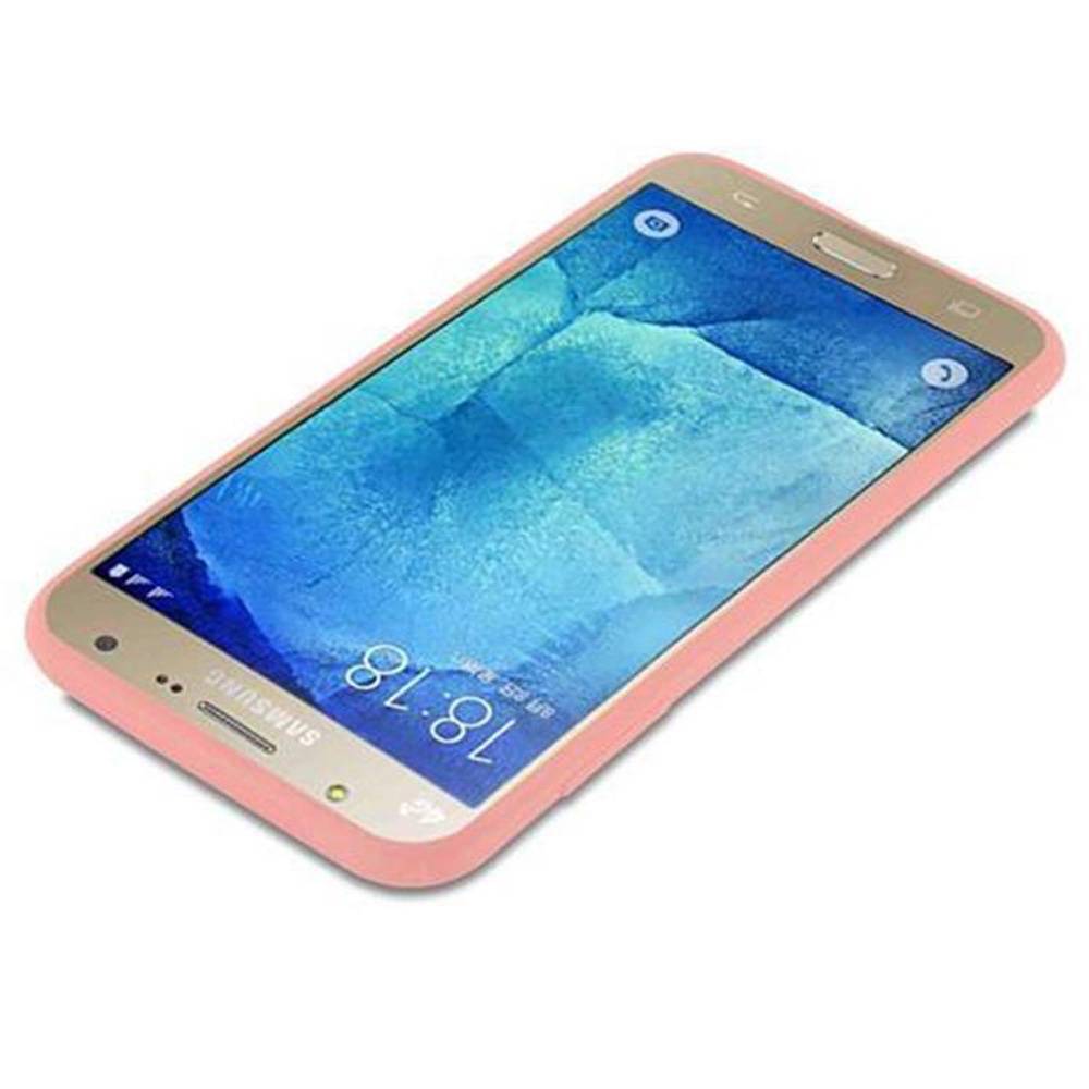 Cadorabo Hülle für Samsung Galaxy J7 2015 Schutzhülle in Rosa Handyhülle TPU Silikon Etui Case Cover
