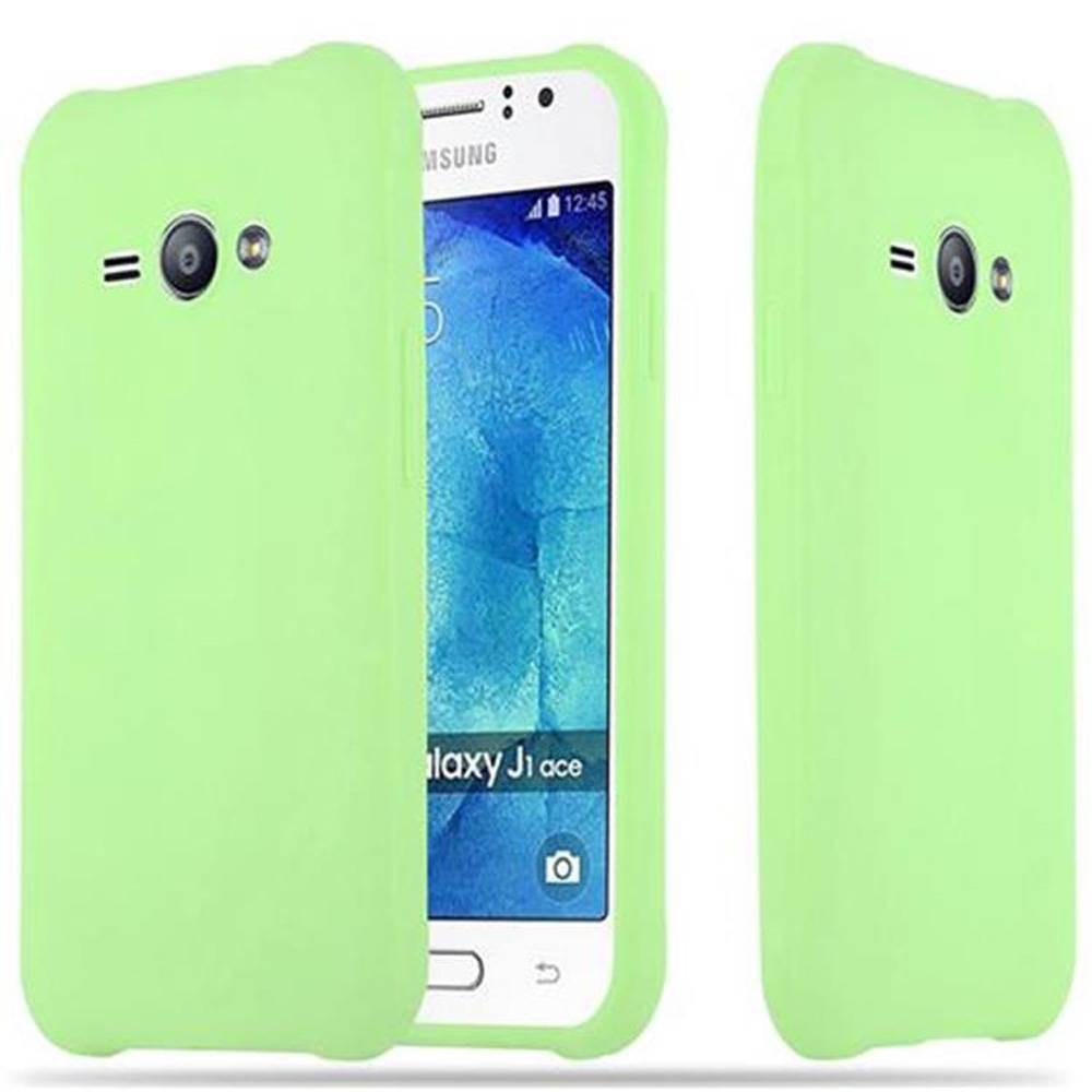 Cadorabo Hülle für Samsung Galaxy J1 ACE Schutzhülle in Grün Handyhülle TPU Silikon Etui Case Cover