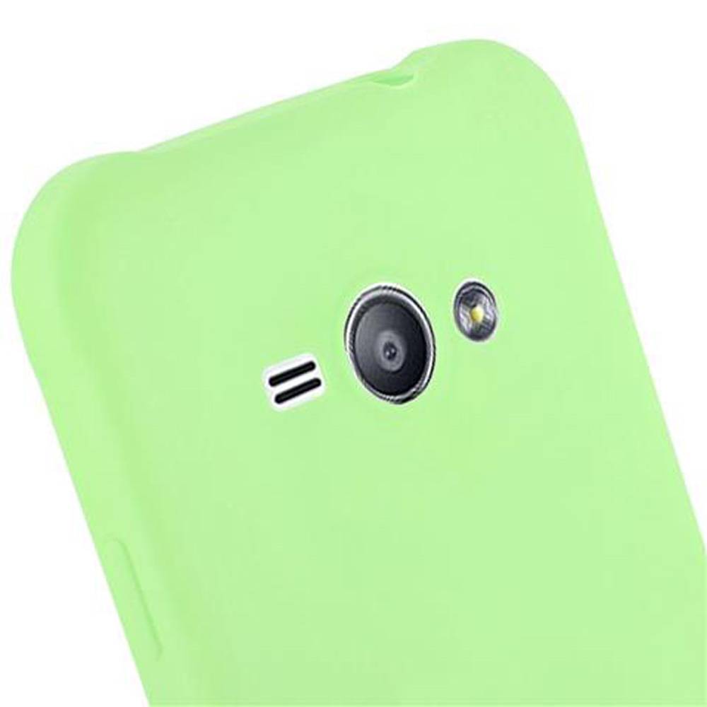 Cadorabo Hülle für Samsung Galaxy J1 ACE Schutzhülle in Grün Handyhülle TPU Silikon Etui Case Cover