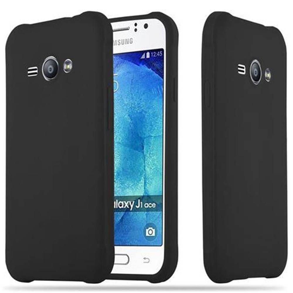 Cadorabo Hülle für Samsung Galaxy J1 ACE Schutzhülle in Schwarz Handyhülle TPU Silikon Etui Case Cover