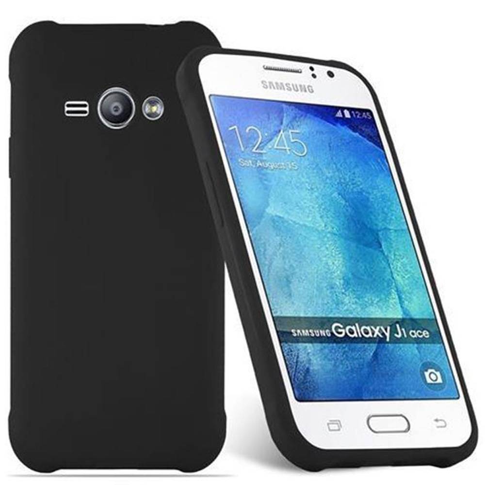 Cadorabo Hülle für Samsung Galaxy J1 ACE Schutzhülle in Schwarz Handyhülle TPU Silikon Etui Case Cover