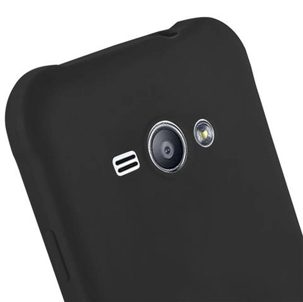 Cadorabo Hülle für Samsung Galaxy J1 ACE Schutzhülle in Schwarz Handyhülle TPU Silikon Etui Case Cover