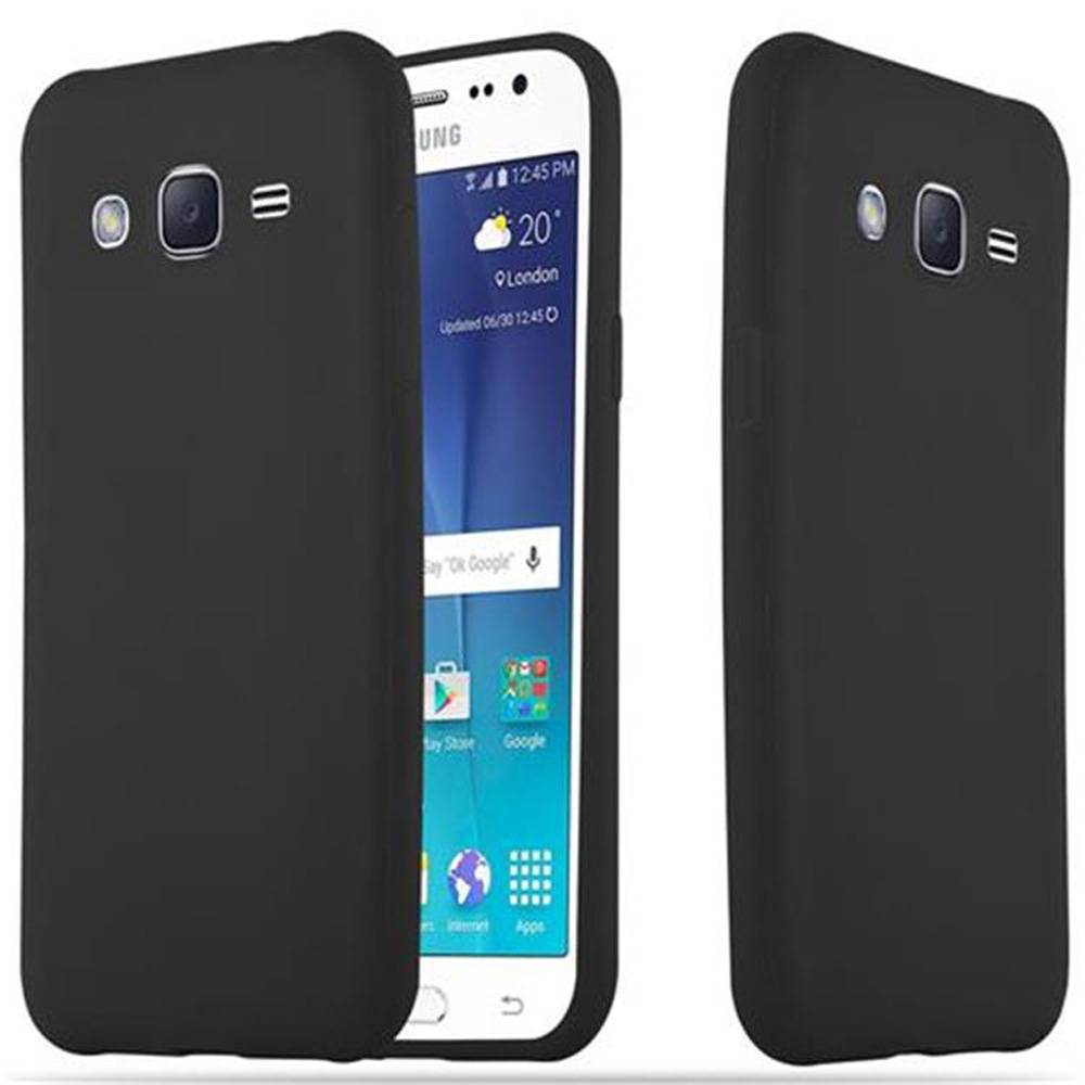 Cadorabo Hülle für Samsung Galaxy J2 2015 Schutzhülle in Schwarz Handyhülle TPU Silikon Etui Case Cover