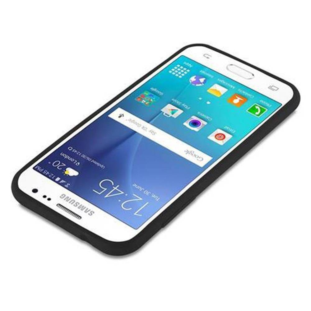 Cadorabo Hülle für Samsung Galaxy J2 2015 Schutzhülle in Schwarz Handyhülle TPU Silikon Etui Case Cover