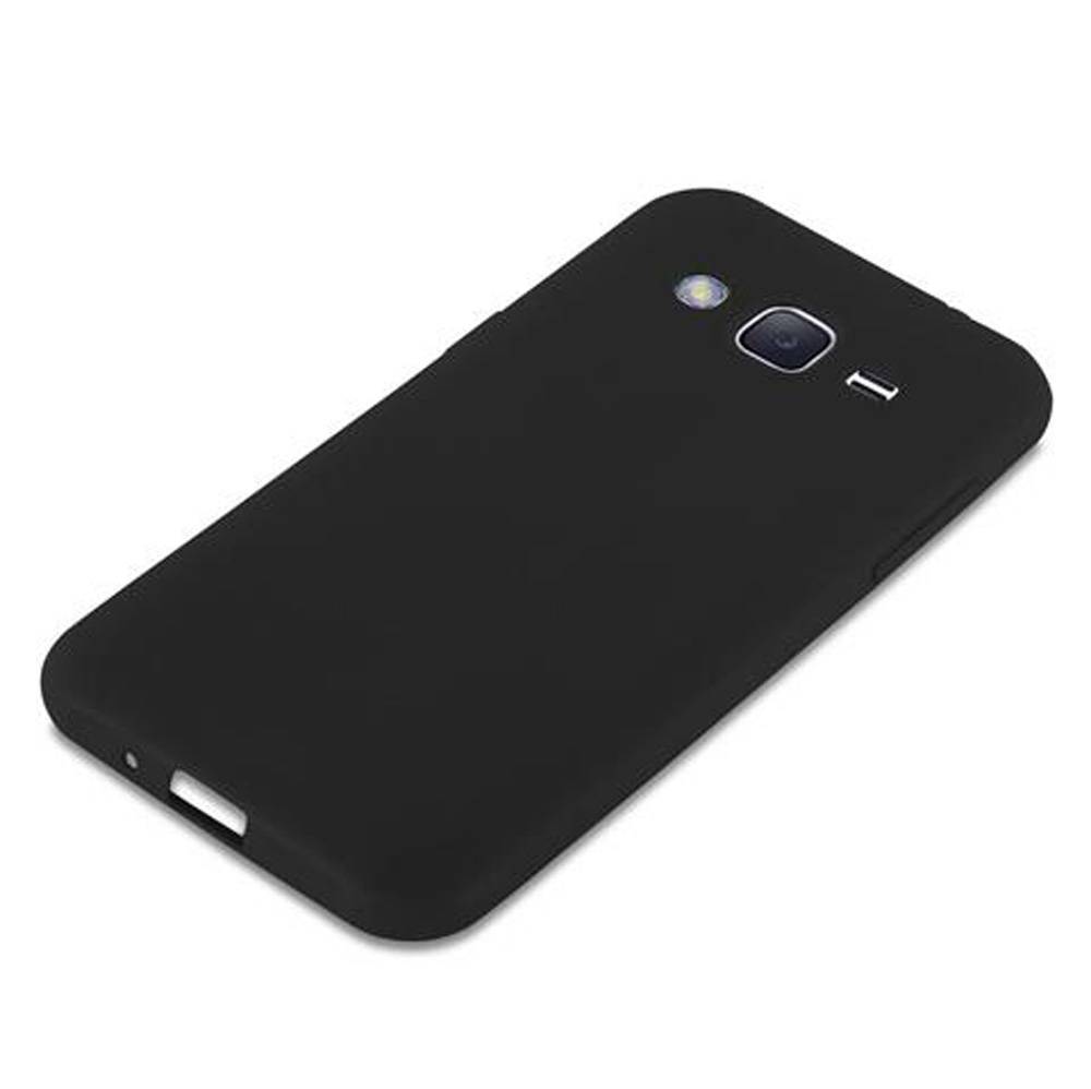 Cadorabo Hülle für Samsung Galaxy J2 2015 Schutzhülle in Schwarz Handyhülle TPU Silikon Etui Case Cover