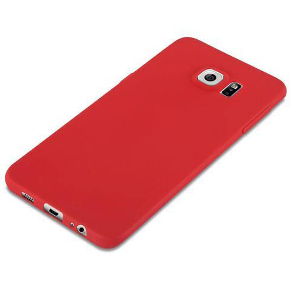 Cadorabo Hülle für Samsung Galaxy S6 EDGE Schutzhülle in Rot Handyhülle TPU Silikon Etui Case Cover