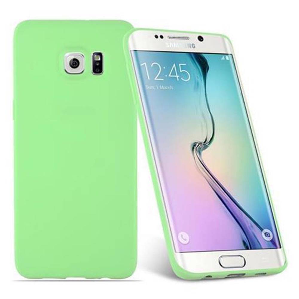 Cadorabo Hülle für Samsung Galaxy S6 EDGE Schutzhülle in Grün Handyhülle TPU Silikon Etui Case Cover