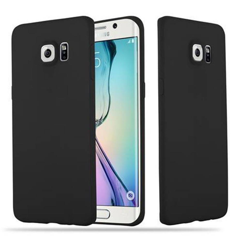 Cadorabo Hülle für Samsung Galaxy S6 EDGE Schutzhülle in Schwarz Handyhülle TPU Silikon Etui Case Cover