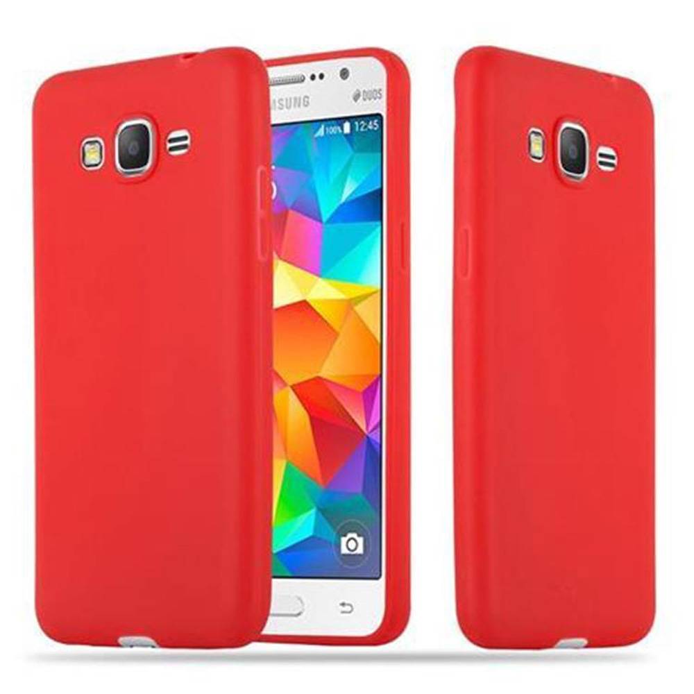 Cadorabo Hülle für Samsung Galaxy GRAND PRIME Schutzhülle in Rot Handyhülle TPU Silikon Etui Case Cover