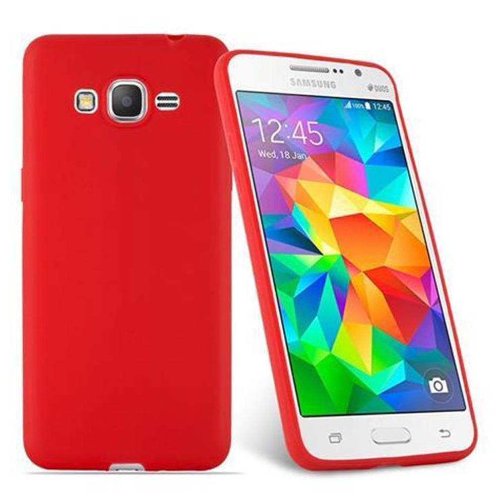 Cadorabo Hülle für Samsung Galaxy GRAND PRIME Schutzhülle in Rot Handyhülle TPU Silikon Etui Case Cover