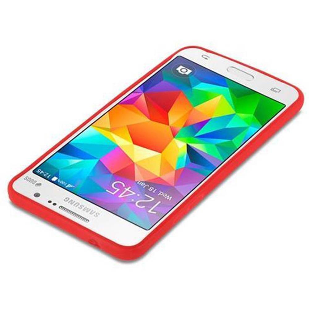 Cadorabo Hülle für Samsung Galaxy GRAND PRIME Schutzhülle in Rot Handyhülle TPU Silikon Etui Case Cover