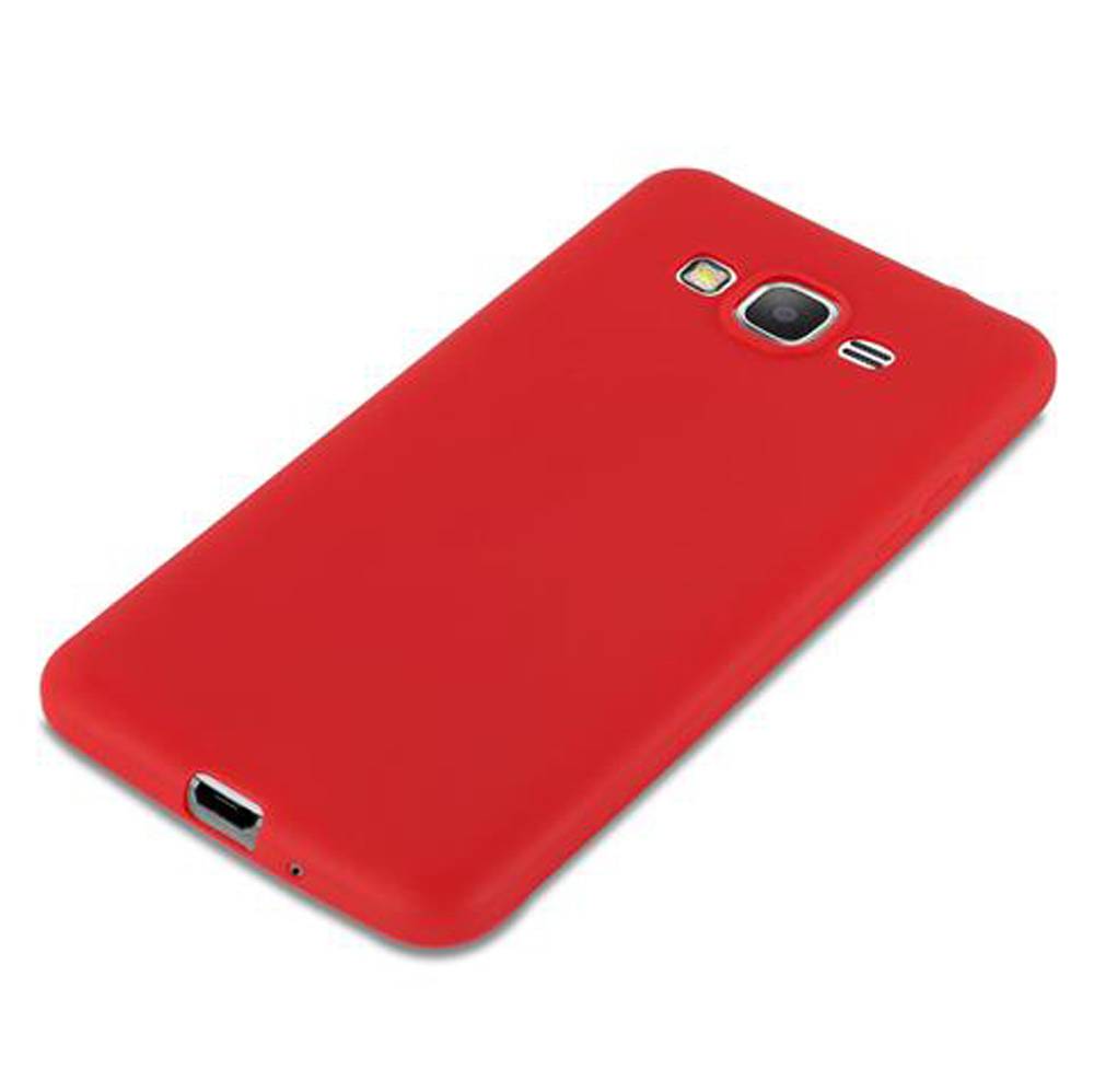 Cadorabo Hülle für Samsung Galaxy GRAND PRIME Schutzhülle in Rot Handyhülle TPU Silikon Etui Case Cover