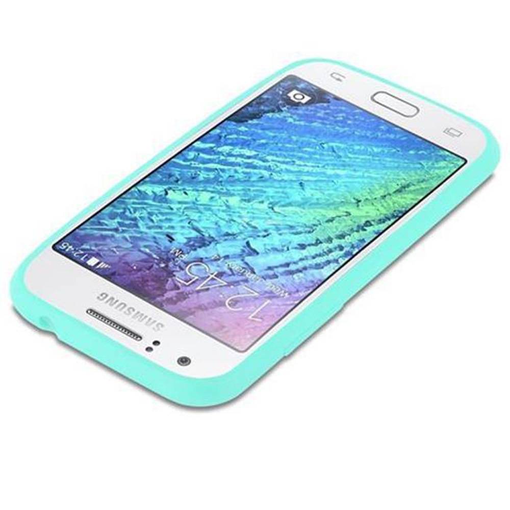 Cadorabo Hülle für Samsung Galaxy J1 2015 Schutzhülle in Blau Handyhülle TPU Silikon Etui Case Cover