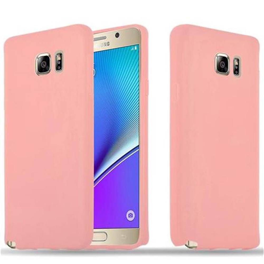 Cadorabo Hülle für Samsung Galaxy NOTE 5 Schutzhülle in Rosa Handyhülle TPU Silikon Etui Case Cover