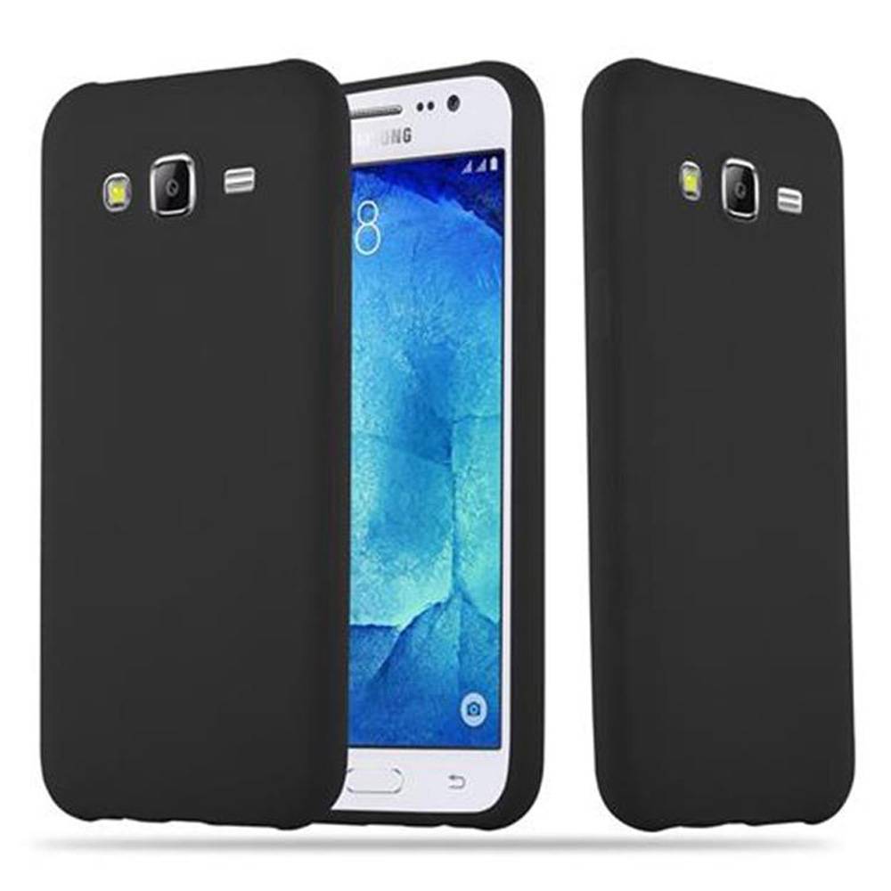 Cadorabo Hülle für Samsung Galaxy J5 2015 Schutzhülle in Schwarz Handyhülle TPU Silikon Etui Case Cover