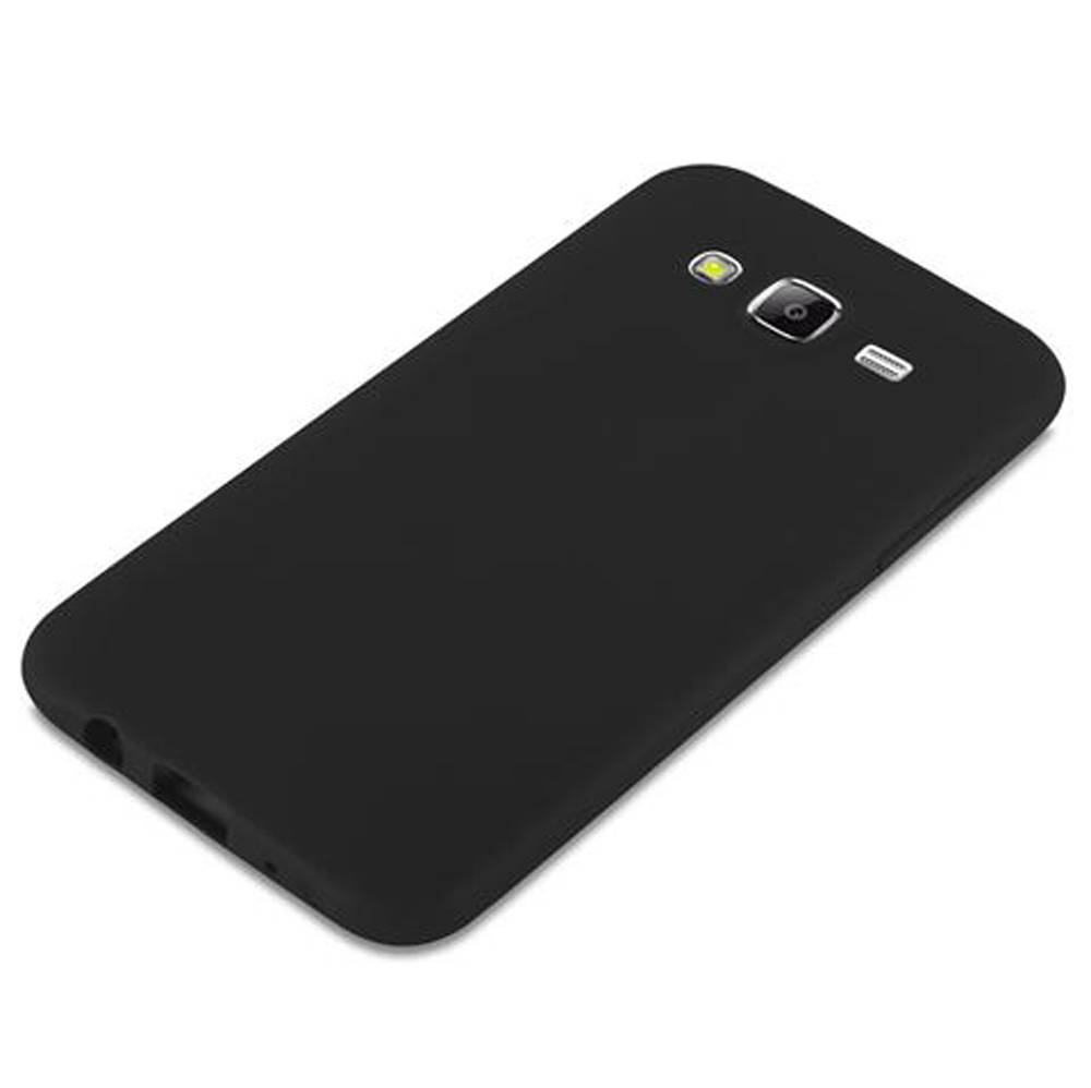 Cadorabo Hülle für Samsung Galaxy J5 2015 Schutzhülle in Schwarz Handyhülle TPU Silikon Etui Case Cover