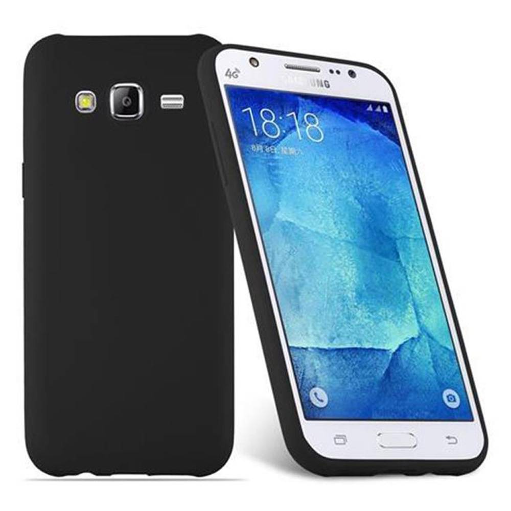 Cadorabo Hülle für Samsung Galaxy J5 2015 Schutzhülle in Schwarz Handyhülle TPU Silikon Etui Case Cover