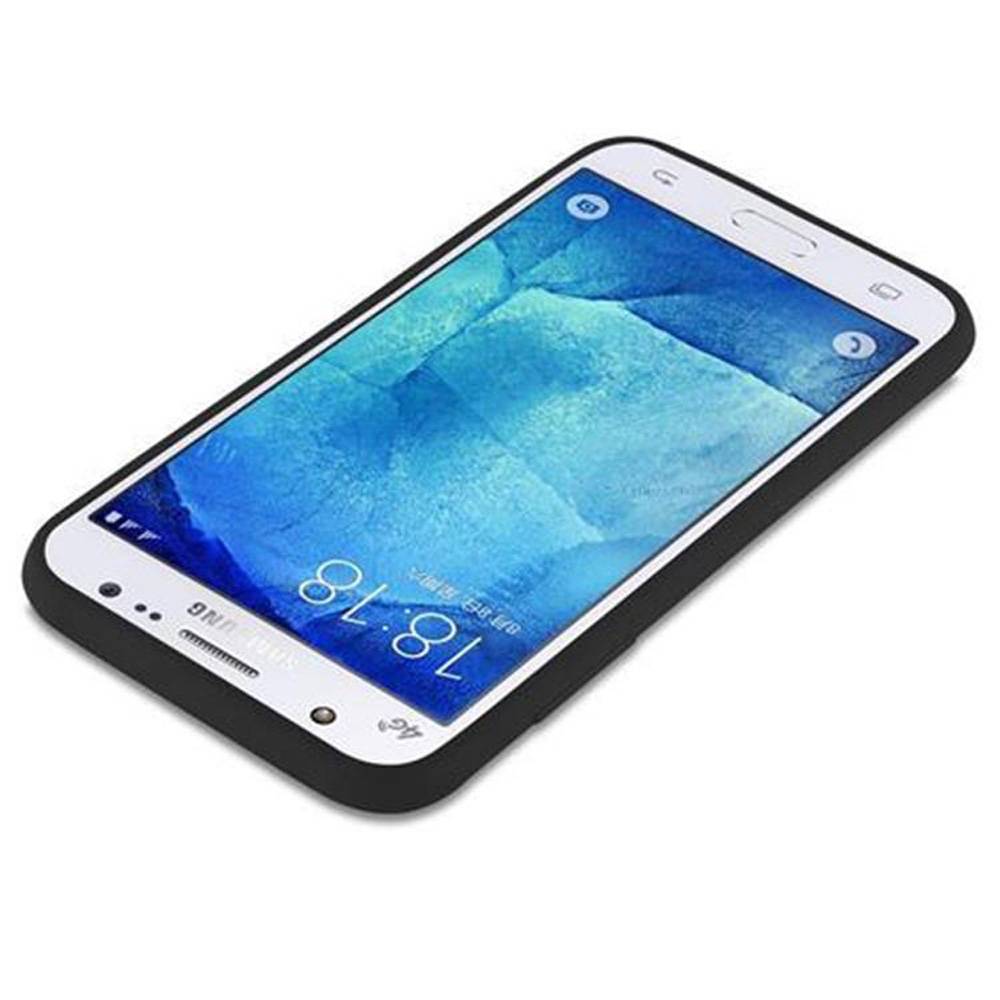 Cadorabo Hülle für Samsung Galaxy J5 2015 Schutzhülle in Schwarz Handyhülle TPU Silikon Etui Case Cover