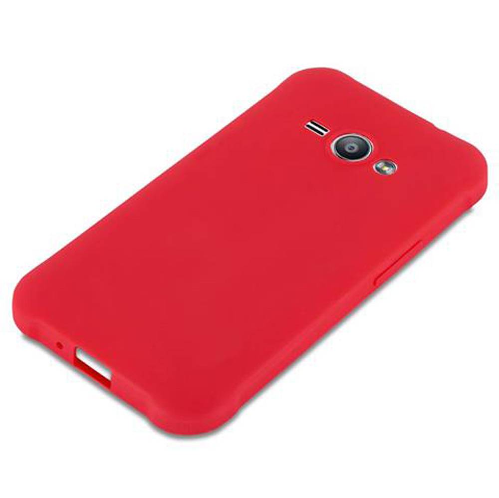 Cadorabo Hülle für Samsung Galaxy J1 ACE Schutzhülle in Rot Handyhülle TPU Silikon Etui Case Cover