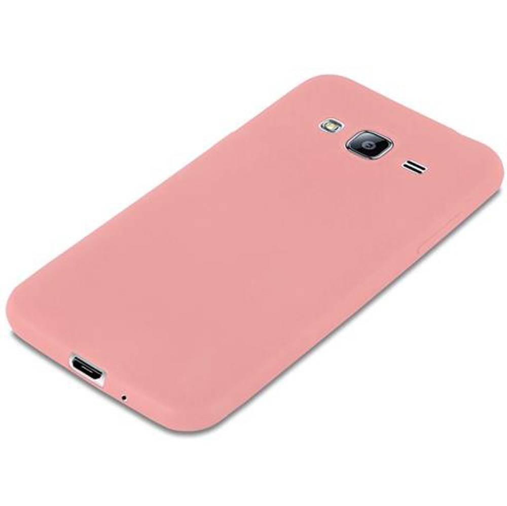 Cadorabo Hülle für Samsung Galaxy J3 2015 Schutzhülle in Rosa Handyhülle TPU Silikon Etui Case Cover