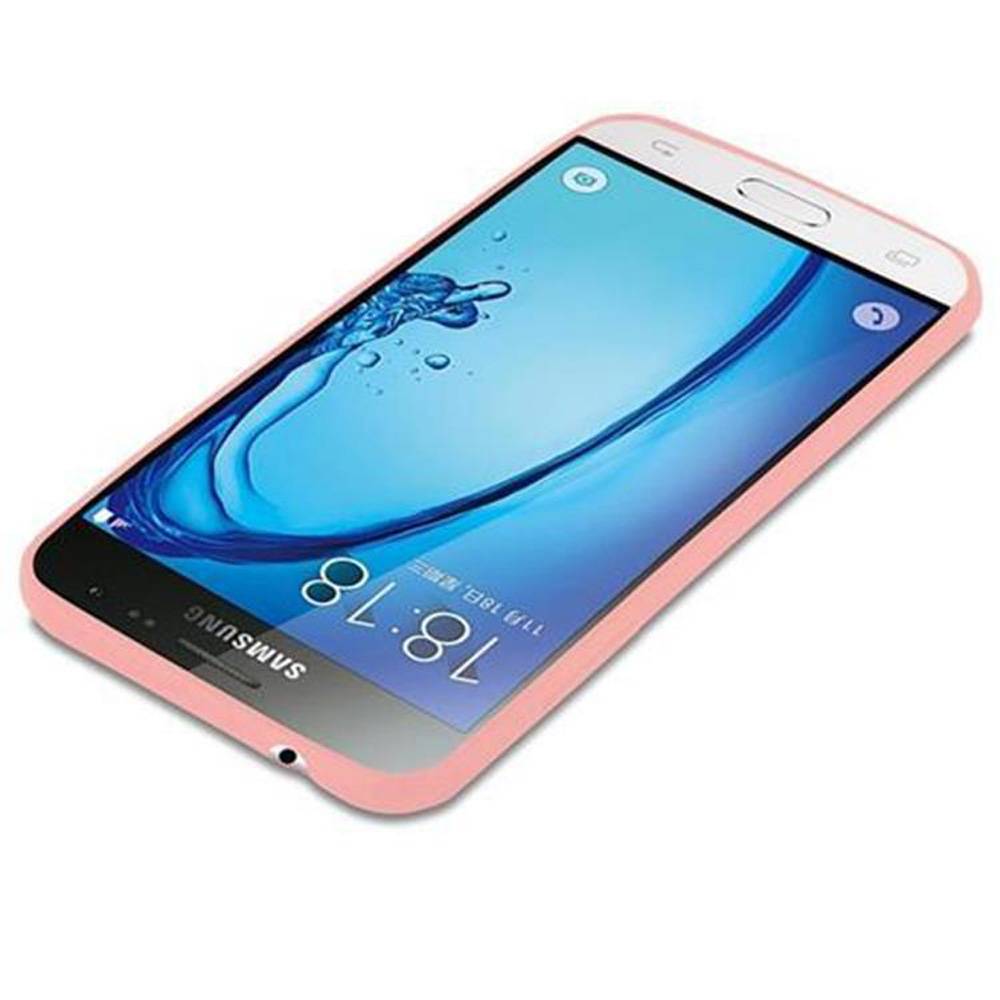Cadorabo Hülle für Samsung Galaxy J3 2015 Schutzhülle in Rosa Handyhülle TPU Silikon Etui Case Cover