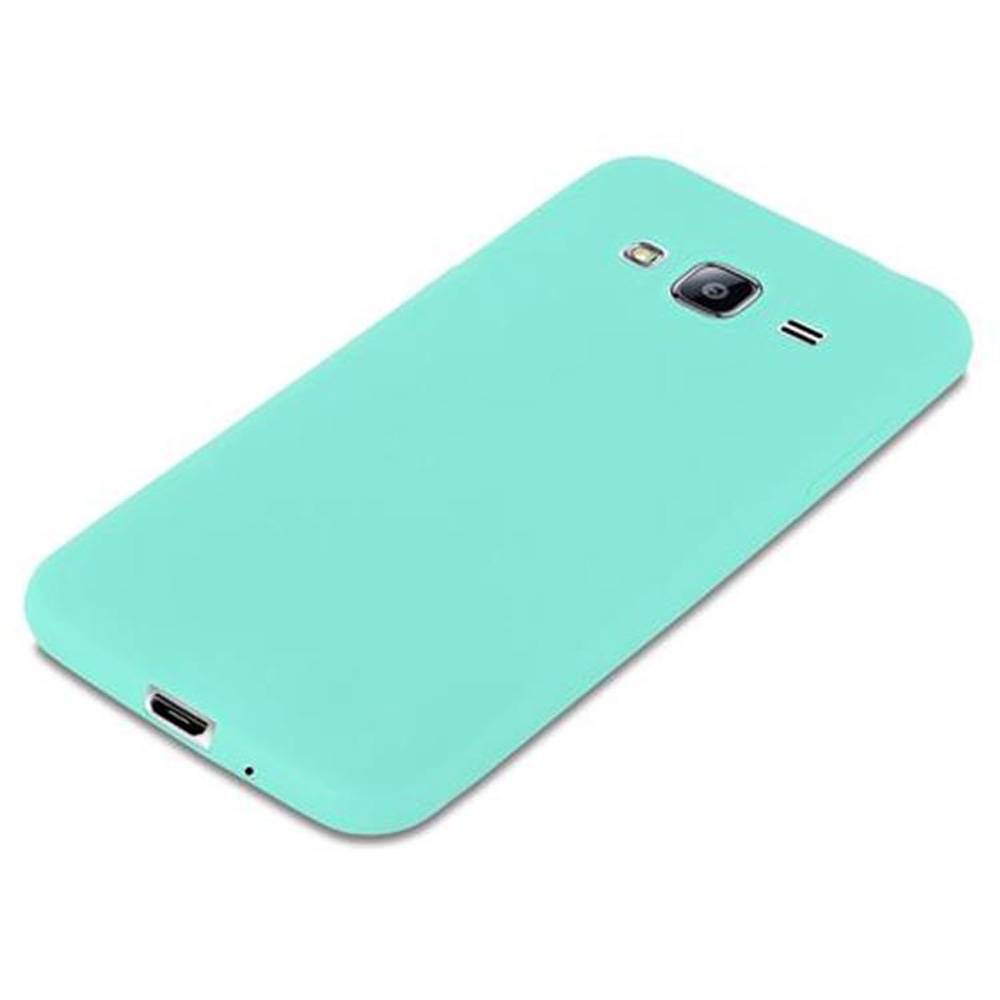 Cadorabo Hülle für Samsung Galaxy J3 2015 Schutzhülle in Blau Handyhülle TPU Silikon Etui Case Cover
