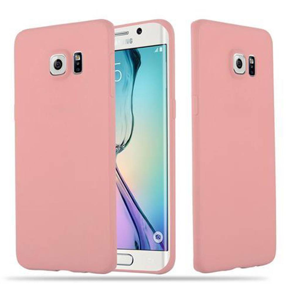 Cadorabo Hülle für Samsung Galaxy S6 EDGE Schutzhülle in Rosa Handyhülle TPU Silikon Etui Case Cover