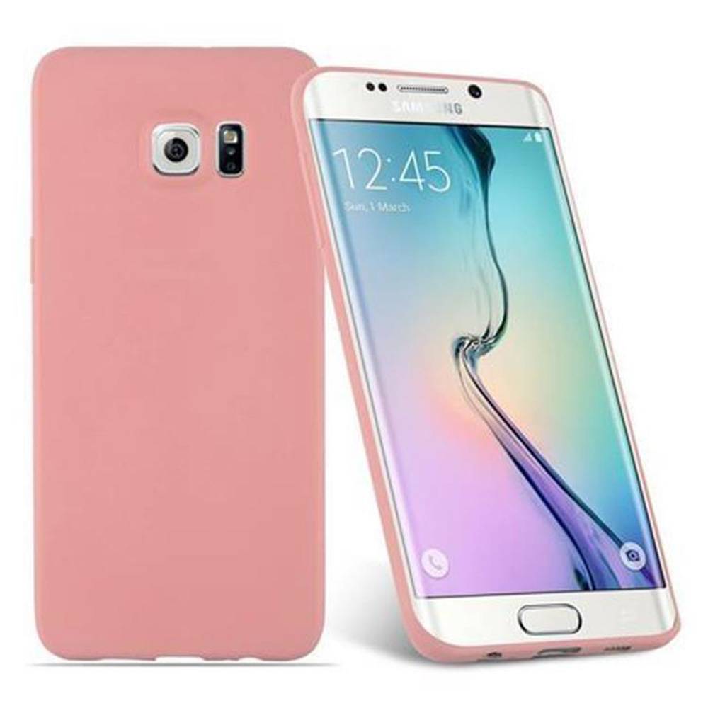 Cadorabo Hülle für Samsung Galaxy S6 EDGE Schutzhülle in Rosa Handyhülle TPU Silikon Etui Case Cover