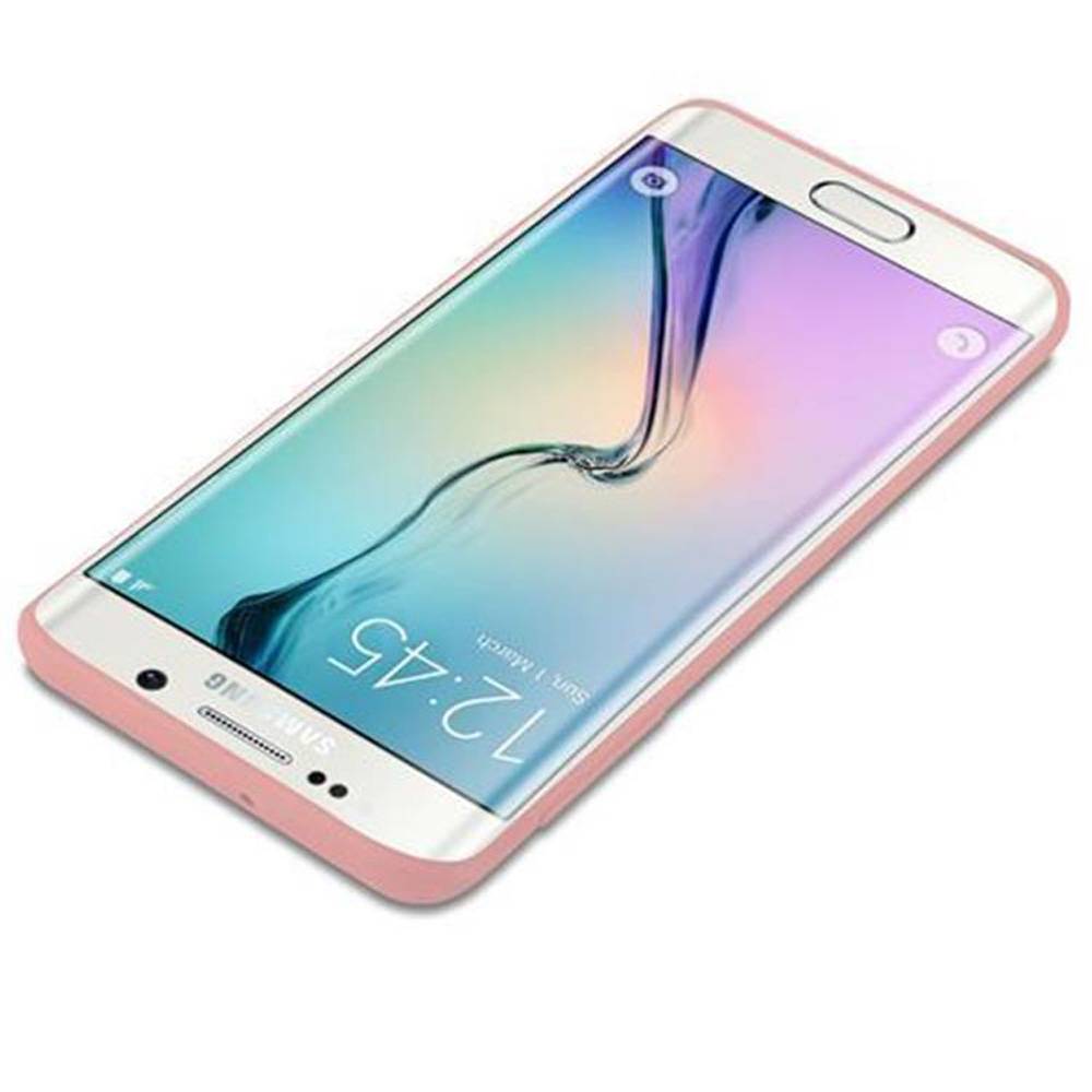 Cadorabo Hülle für Samsung Galaxy S6 EDGE Schutzhülle in Rosa Handyhülle TPU Silikon Etui Case Cover