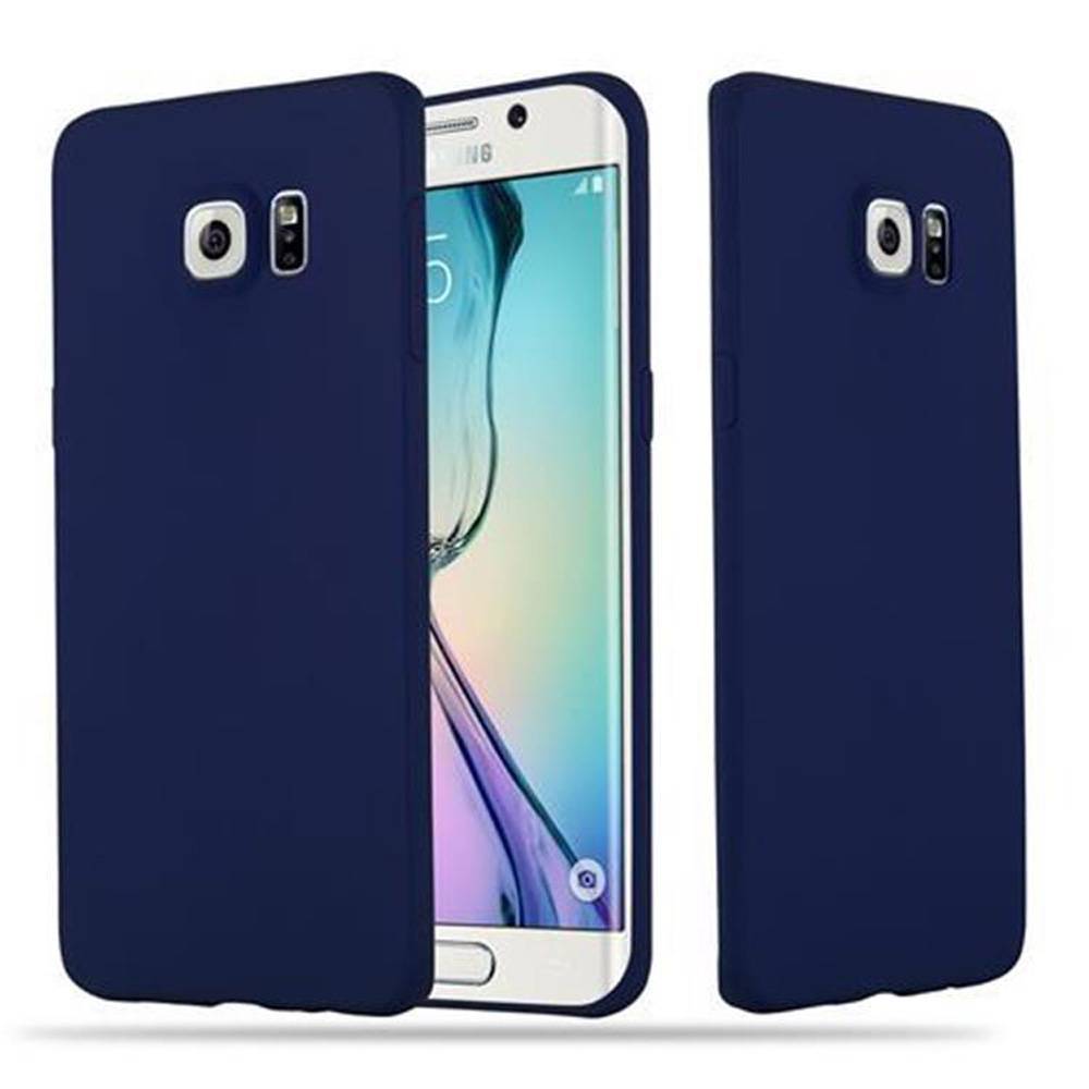 Cadorabo Hülle für Samsung Galaxy S6 EDGE Schutzhülle in Blau Handyhülle TPU Silikon Etui Case Cover