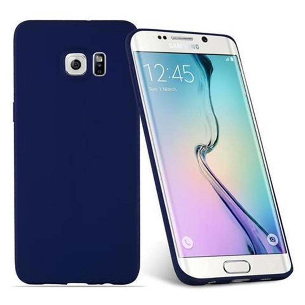 Cadorabo Hülle für Samsung Galaxy S6 EDGE Schutzhülle in Blau Handyhülle TPU Silikon Etui Case Cover