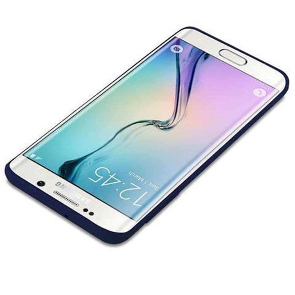 Cadorabo Hülle für Samsung Galaxy S6 EDGE Schutzhülle in Blau Handyhülle TPU Silikon Etui Case Cover