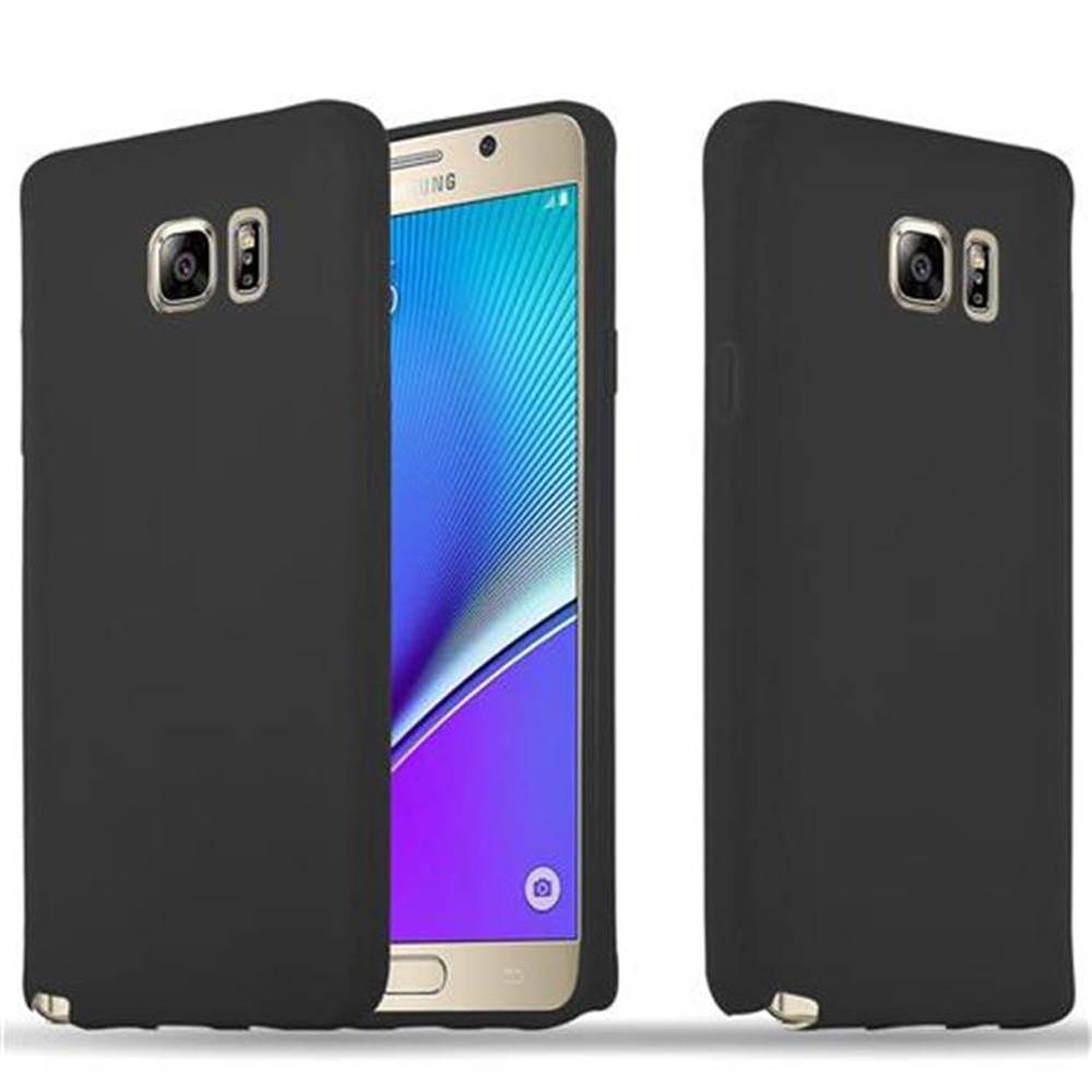 Cadorabo Hülle für Samsung Galaxy NOTE 5 Schutzhülle in Schwarz Handyhülle TPU Silikon Etui Case Cover