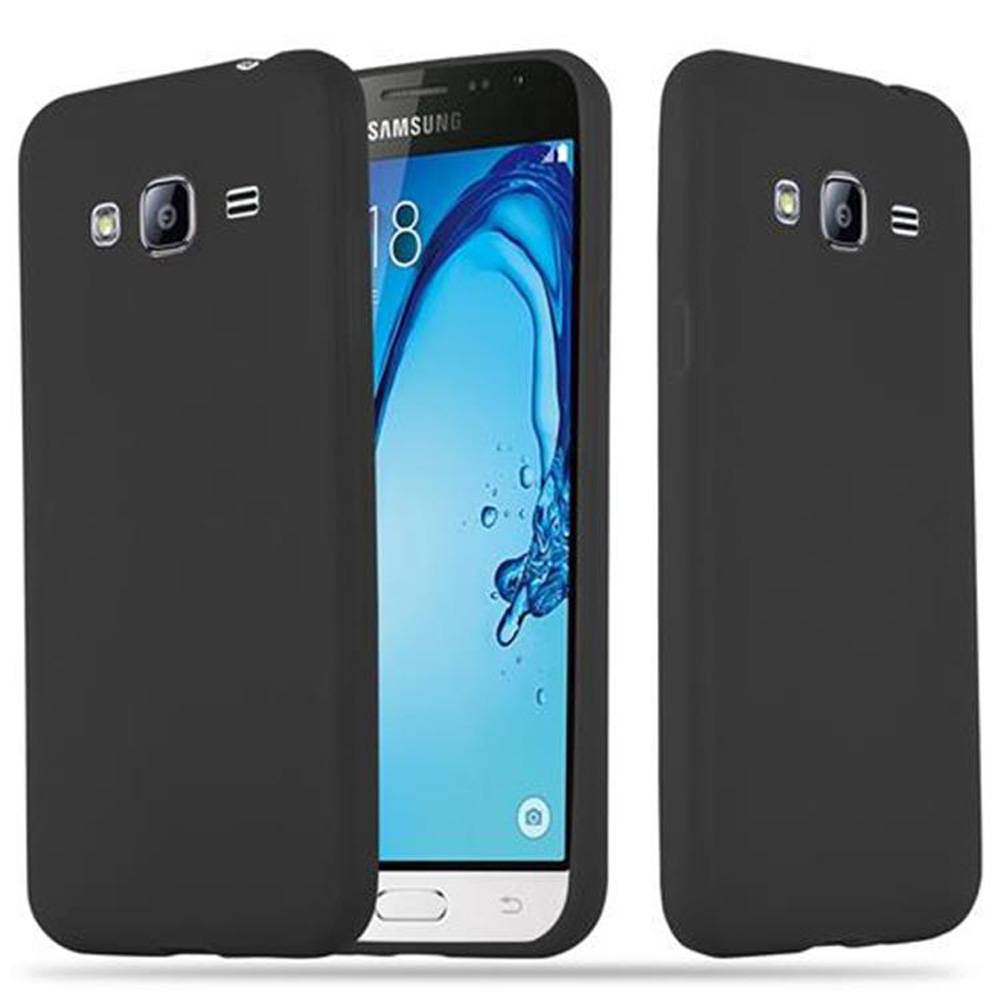 Cadorabo Hülle für Samsung Galaxy J3 2015 Schutzhülle in Schwarz Handyhülle TPU Silikon Etui Case Cover