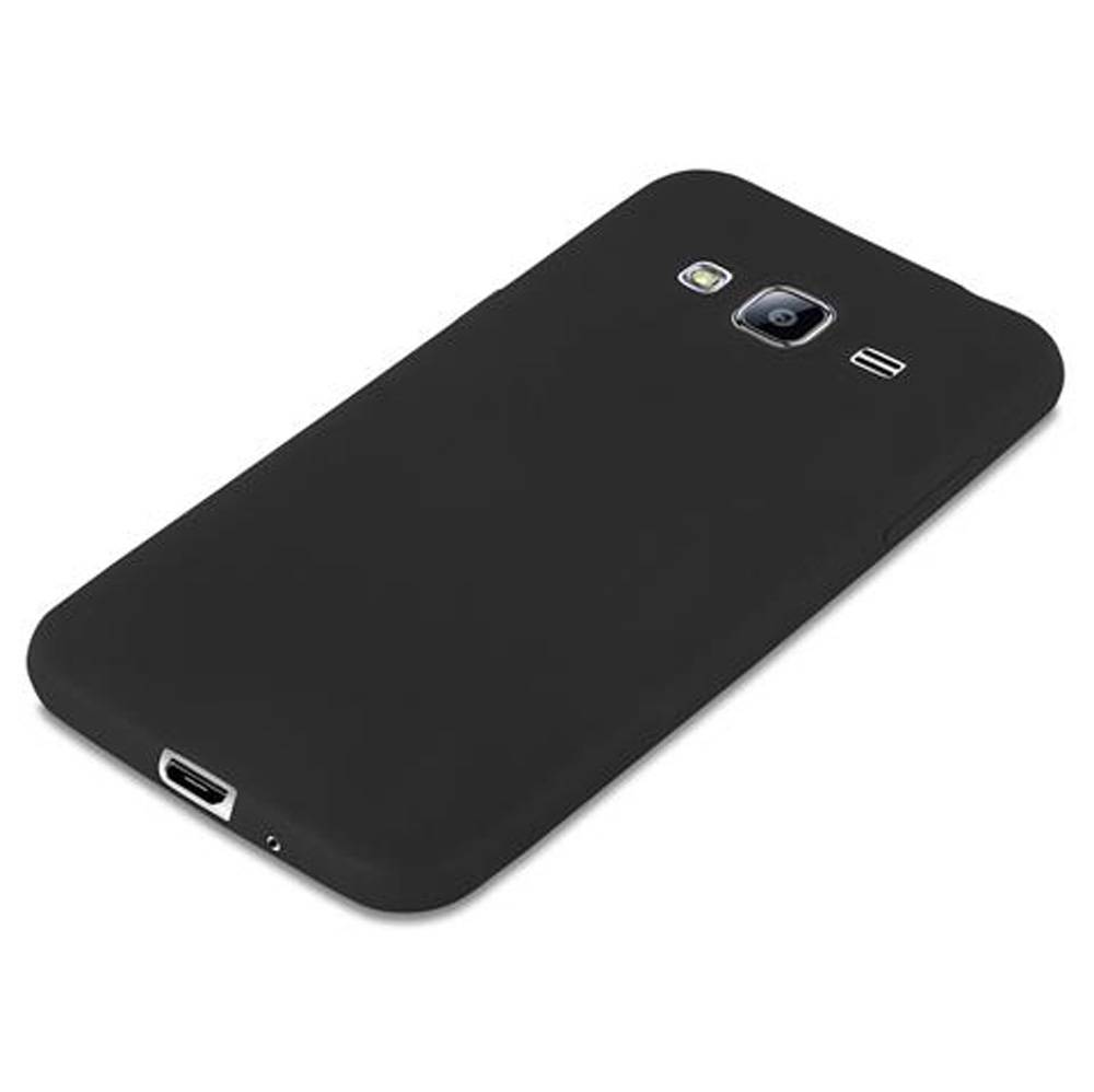Cadorabo Hülle für Samsung Galaxy J3 2015 Schutzhülle in Schwarz Handyhülle TPU Silikon Etui Case Cover