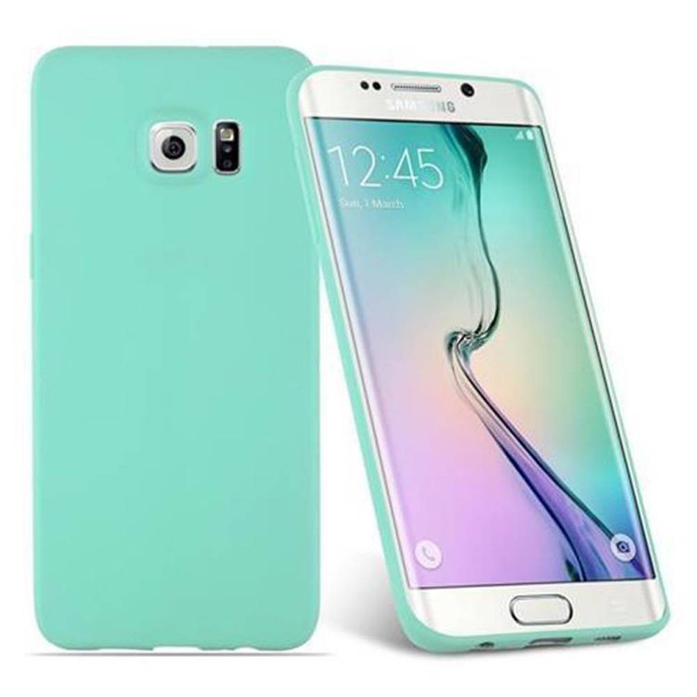 Cadorabo Hülle für Samsung Galaxy S6 EDGE Schutzhülle in Blau Handyhülle TPU Silikon Etui Case Cover