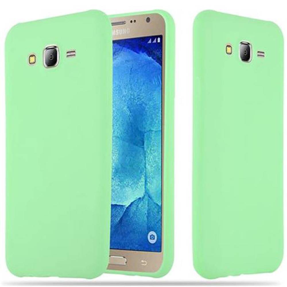 Cadorabo Hülle für Samsung Galaxy J7 2015 Schutzhülle in Grün Handyhülle TPU Silikon Etui Case Cover
