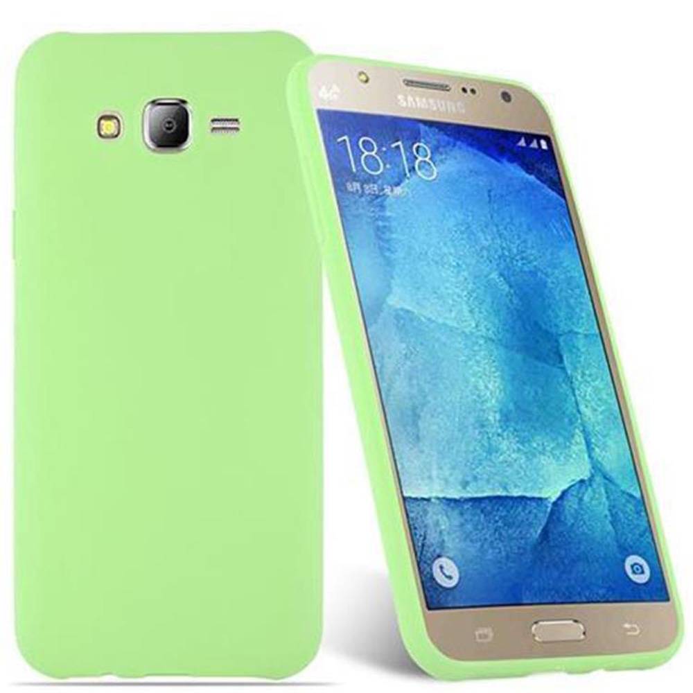 Cadorabo Hülle für Samsung Galaxy J7 2015 Schutzhülle in Grün Handyhülle TPU Silikon Etui Case Cover