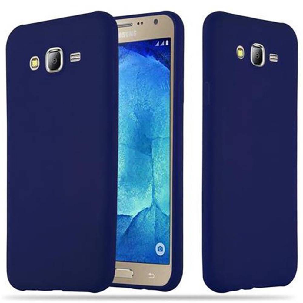 Cadorabo Hülle für Samsung Galaxy J7 2015 Schutzhülle in Blau Handyhülle TPU Silikon Etui Case Cover