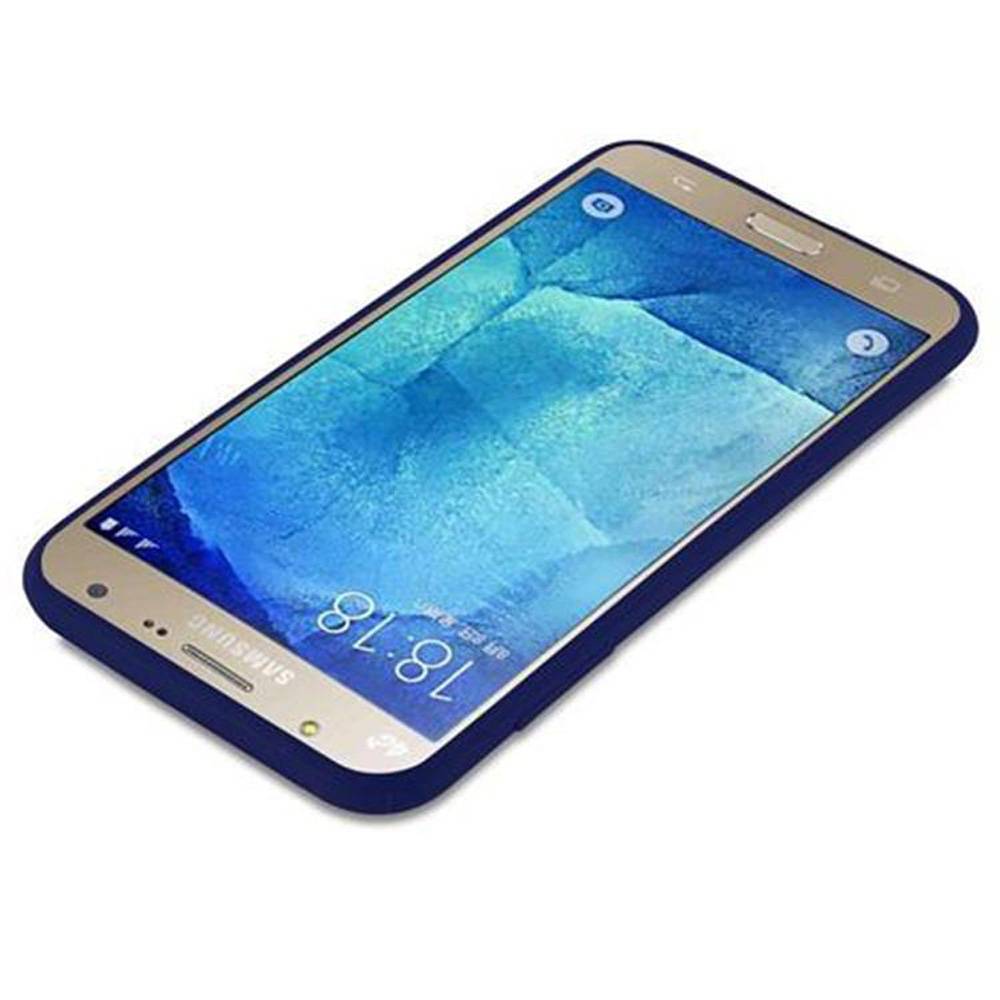 Cadorabo Hülle für Samsung Galaxy J7 2015 Schutzhülle in Blau Handyhülle TPU Silikon Etui Case Cover