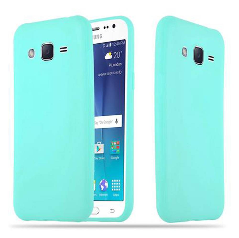Cadorabo Hülle für Samsung Galaxy J2 2015 Schutzhülle in Blau Handyhülle TPU Silikon Etui Case Cover