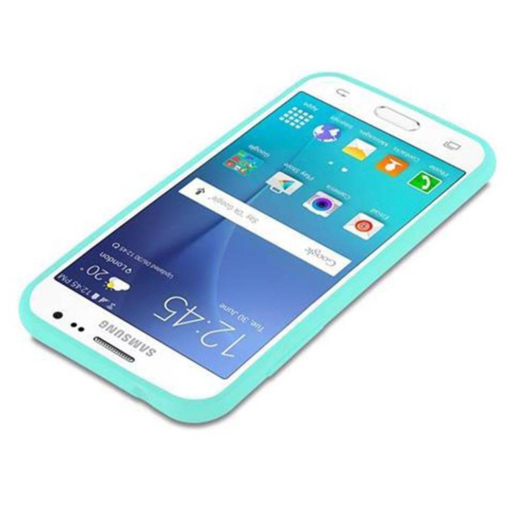 Cadorabo Hülle für Samsung Galaxy J2 2015 Schutzhülle in Blau Handyhülle TPU Silikon Etui Case Cover
