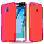 Cadorabo Hülle für Samsung Galaxy J3 2015 Schutzhülle in Rot Handyhülle TPU Silikon Etui Case Cover